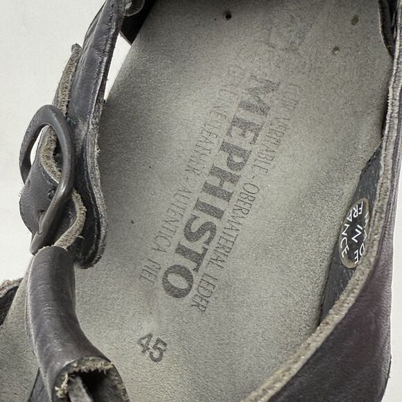 Mephisto Sam Fisherman Sandals Mens 11 EU 45 Black Leather Casual Comfort - Picture 11 of 15